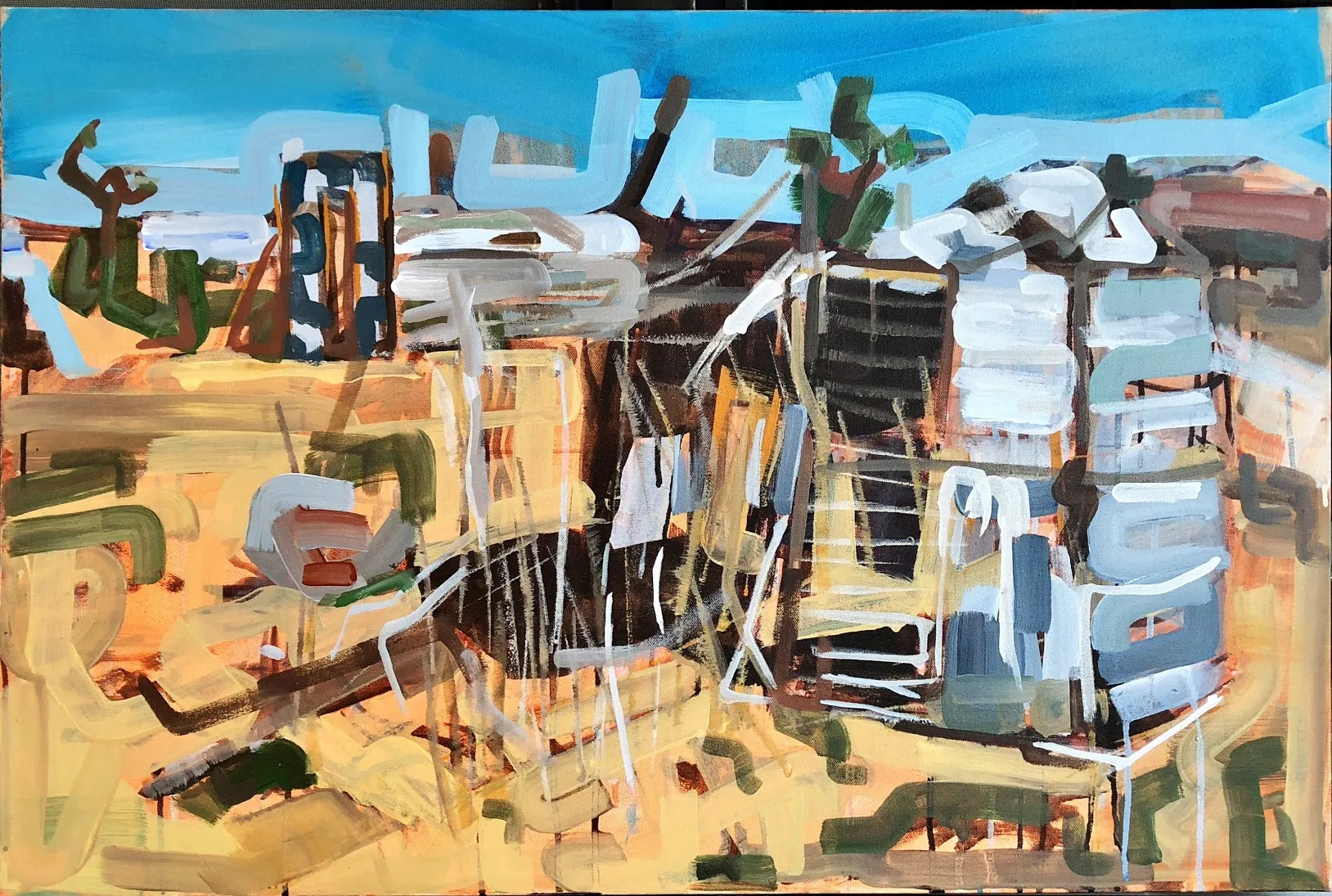 Landscapes, acrylic on canvas